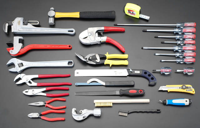 機械修理用工具セット、一般工具セット、配管工具セット